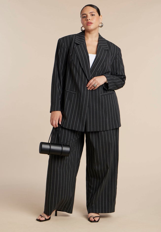 Oversized Pinstripe Blazer image number 2