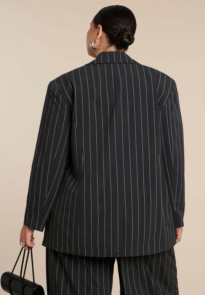 Oversized Pinstripe Blazer image number 3