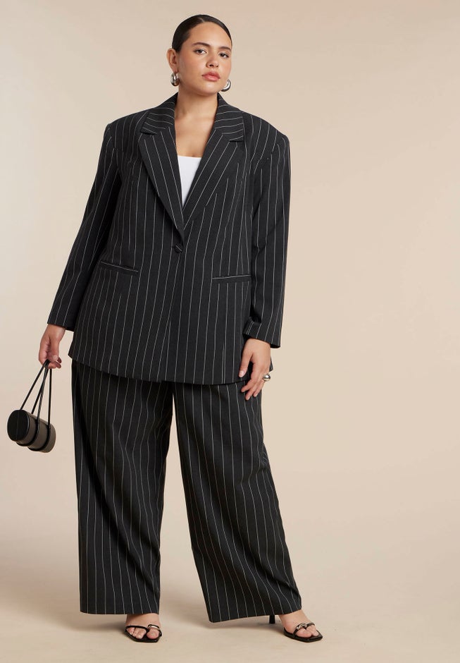 Oversized Pinstripe Blazer image number 4