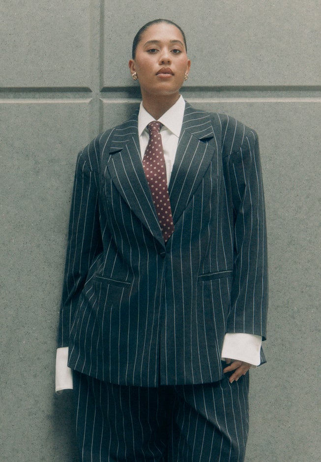 Oversized Pinstripe Blazer image number 5