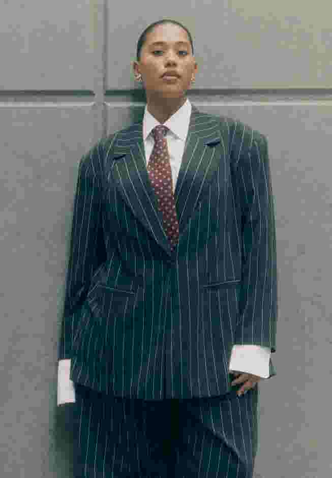 Oversized Pinstripe Blazer image number 0