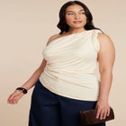 Sheer Twist Drape Top image number null