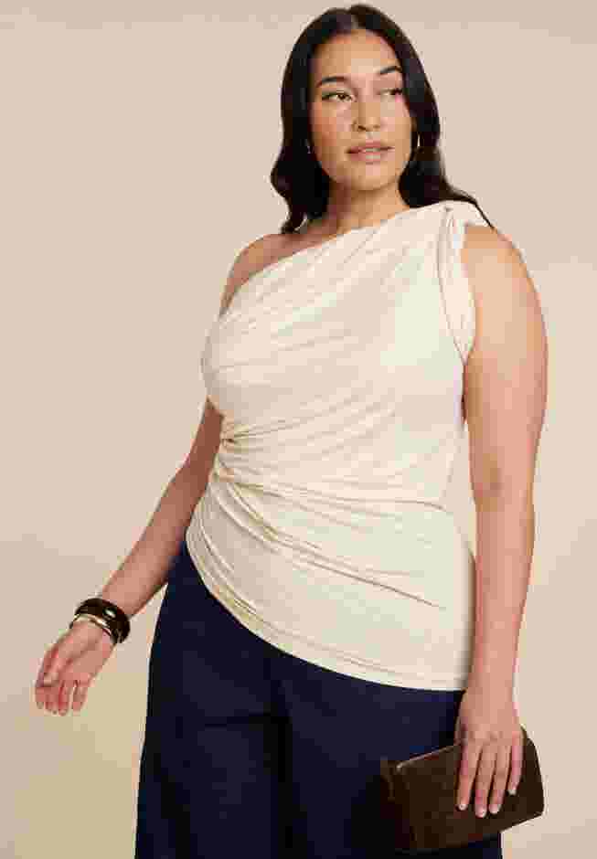 Sheer Twist Drape Top image number 1