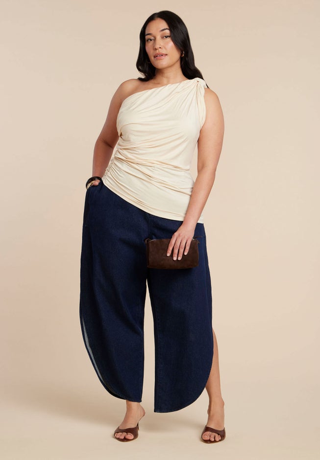 Sheer Twist Drape Top image number 3