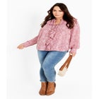 Blake Ruffle Neck Top image number null