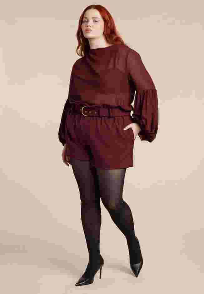 Sheer Balloon Sleeve Blouse image number 3