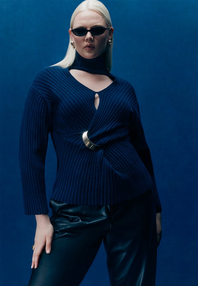 Turtleneck Belted Sweater image number 0