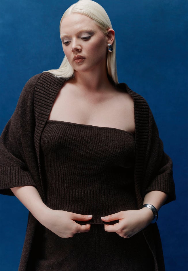 Sweater Ribbed Tube Top image number 0