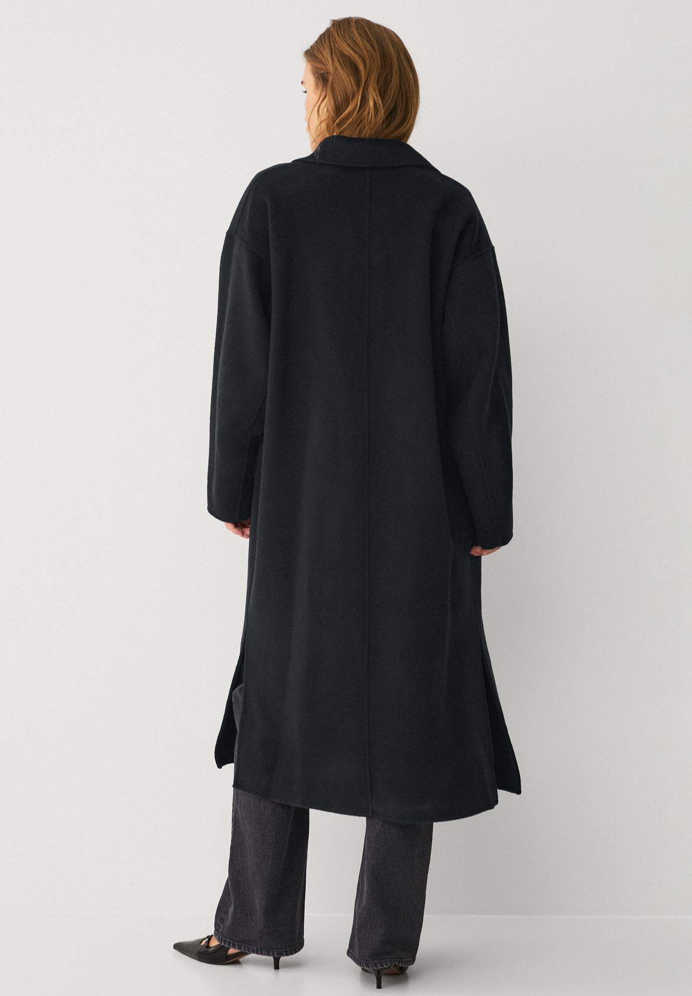Double Breasted Wool Coat With Side Slits image number 1
