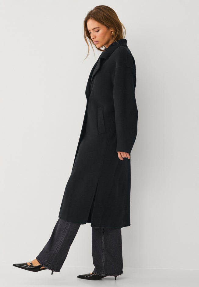 Double Breasted Wool Coat With Side Slits image number 2