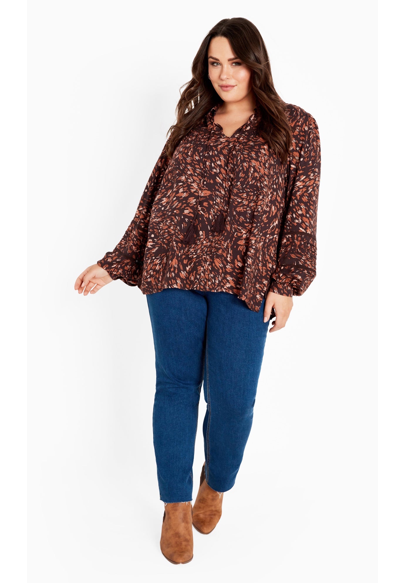 Lucia Tiered Crochet Tassel Top image number 2