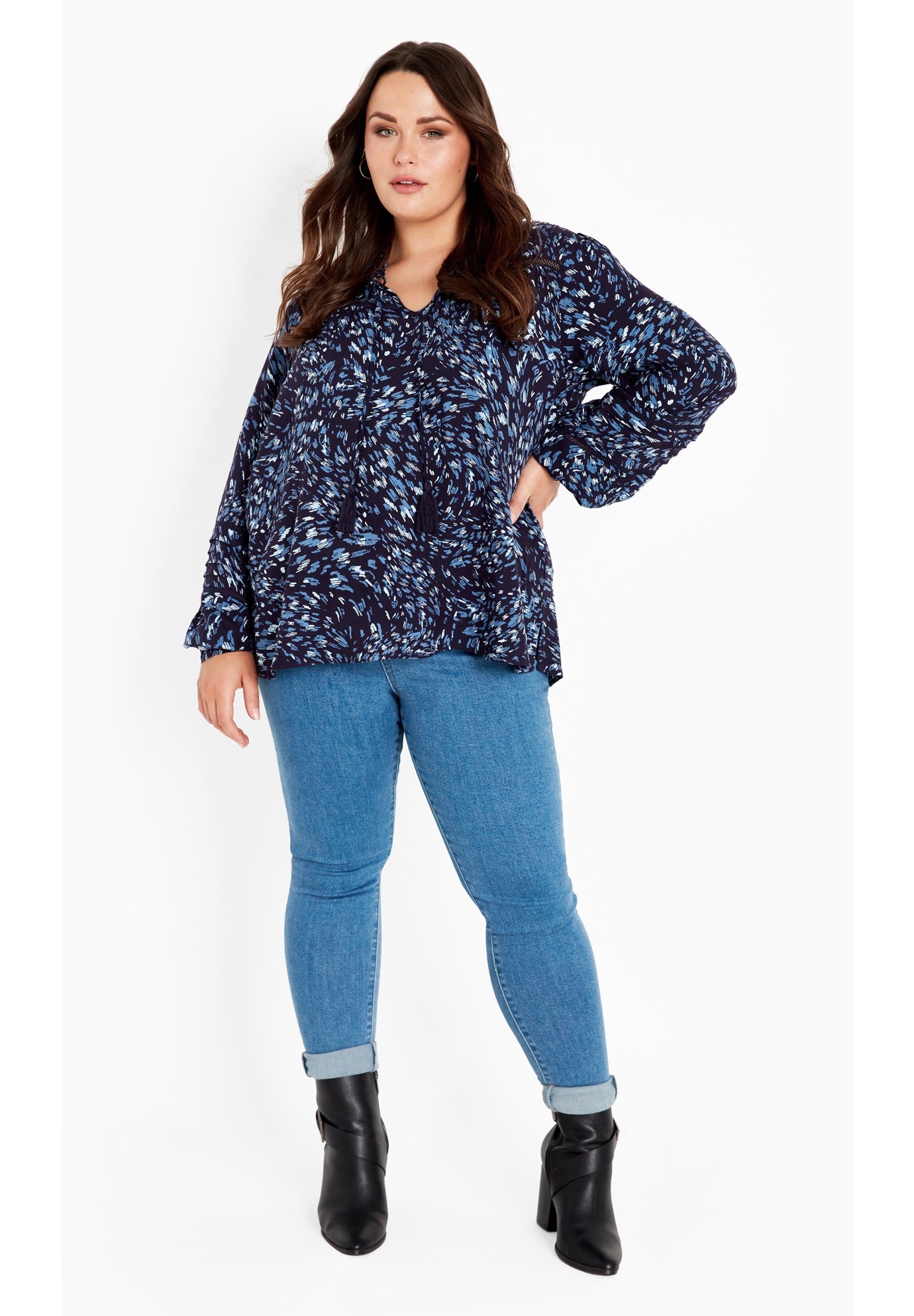 Lucia Tiered Crochet Tassel Top image number 2