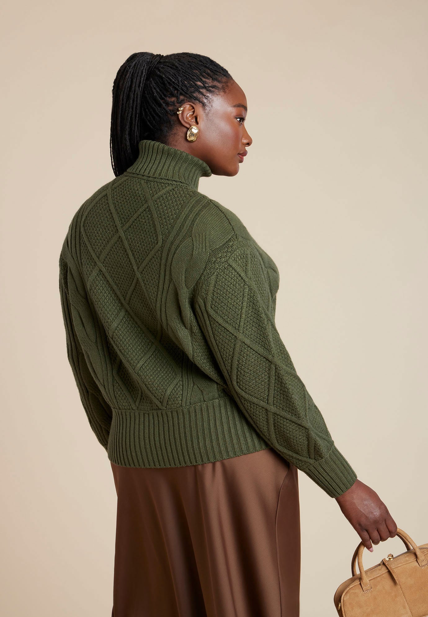 Cableknit Slouchy Sweater image number 2