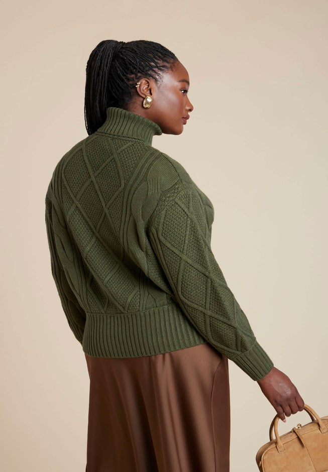 Cableknit Slouchy Sweater image number 2