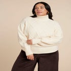 Cableknit Slouchy Sweater image number null