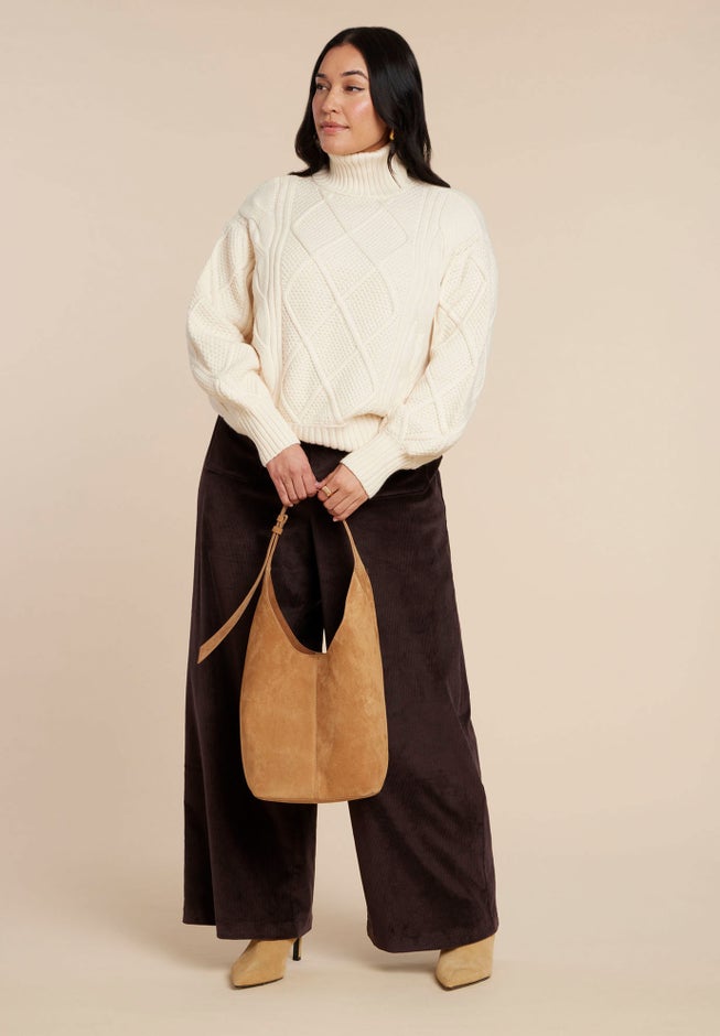 Cableknit Slouchy Sweater image number 3