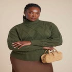 Cableknit Slouchy Sweater image number null