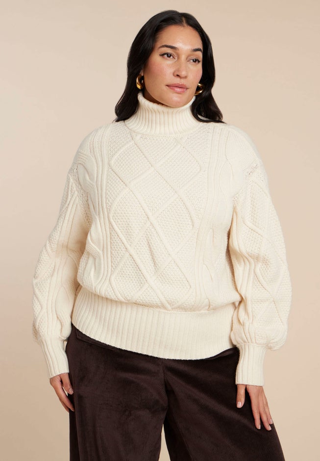 Cableknit Slouchy Sweater image number 0
