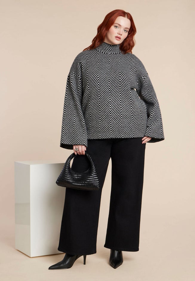 Chevron Intarsia Sweater image number 1