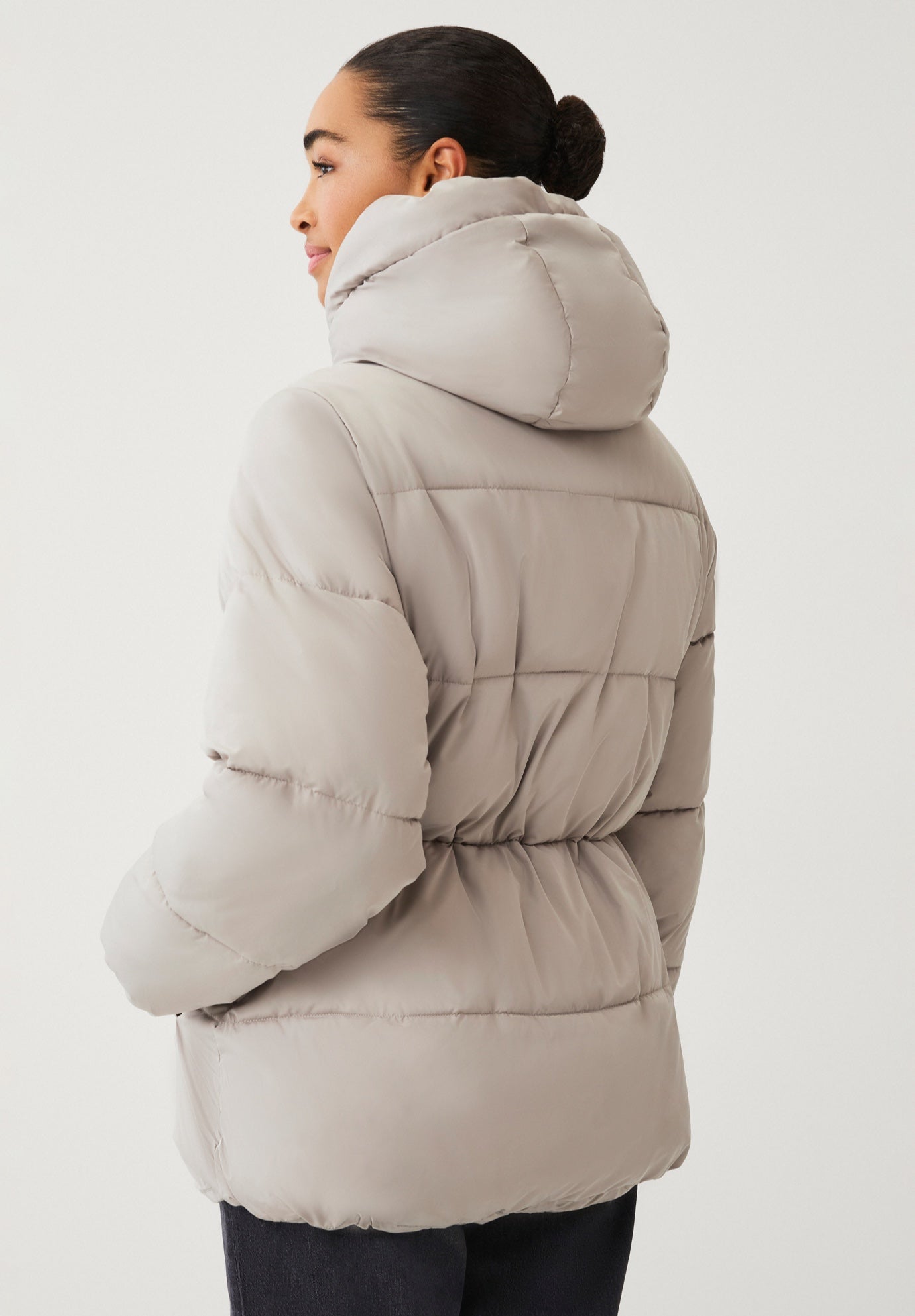 Hooded Drawstring Puffer image number 1