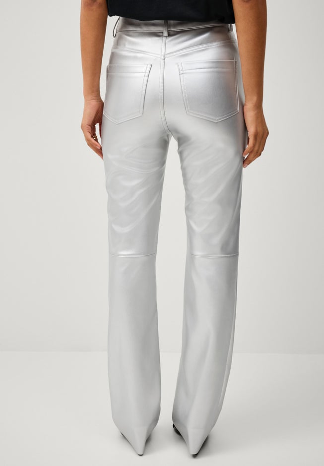 5 Pocket Faux Leather Wide Leg Pants image number 3