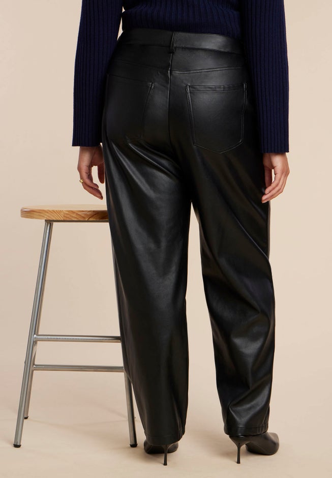 Faux Leather Straight Leg Pant image number 2