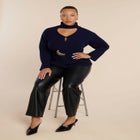 Faux Leather Straight Leg Pant image number null