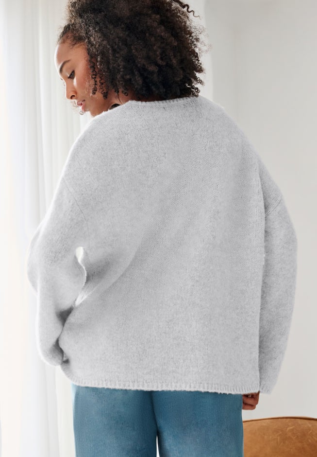 Boxy Crossover V-Neck Pullover image number 1