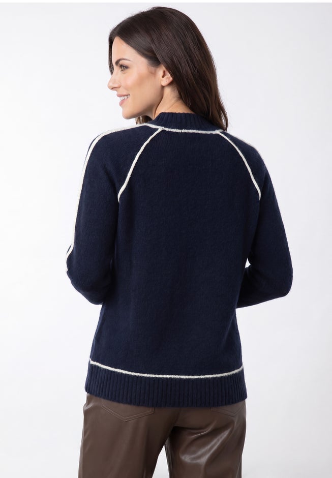 Tipped Mock Neck Pullover image number 1