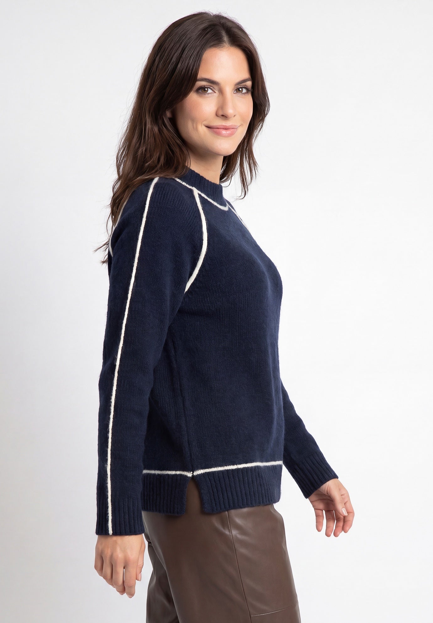 Tipped Mock Neck Pullover image number 2
