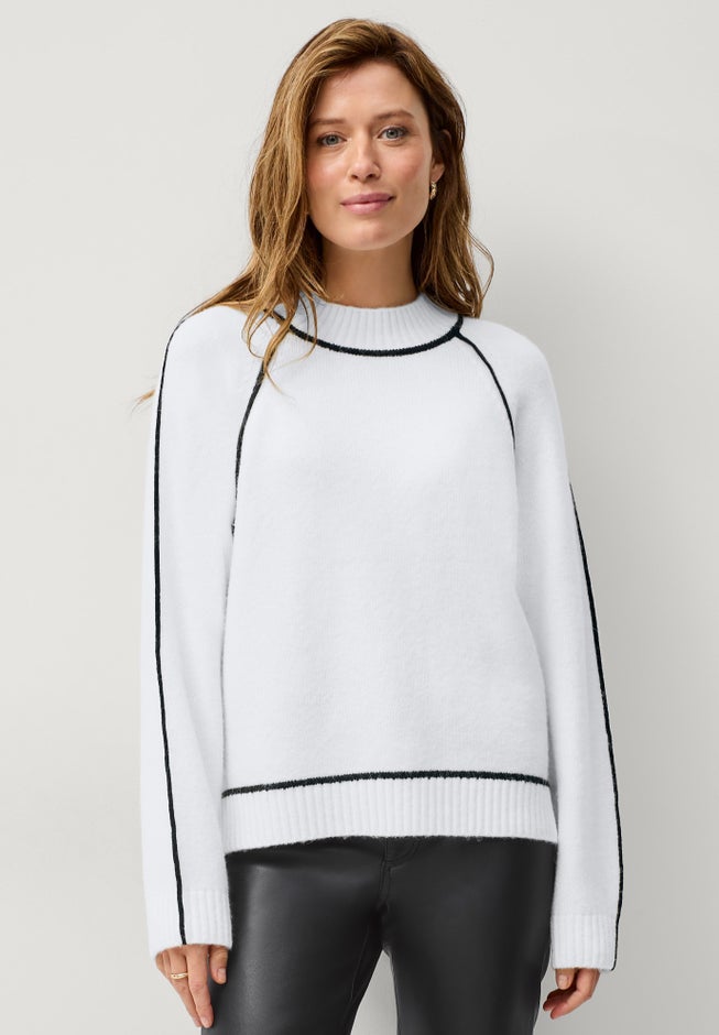 Tipped Mock Neck Pullover image number 0