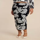 Floral Intarsia Sweater Skirt image number null