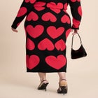 Floral Intarsia Sweater Skirt image number null