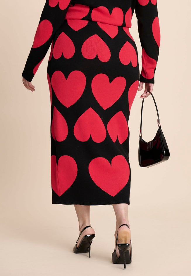 Floral Intarsia Sweater Skirt image number 1