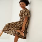 Blouson Sleeve Fit and Flare Dress image number null