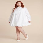 Bubble Hem Mini Shirt Dress image number null