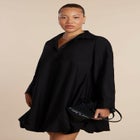 Bubble Hem Mini Shirt Dress image number null