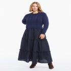 Tiered Mixed-Media Maxi Dress image number 0