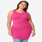 Stretch Knit Scoop Neck Sleeveless Long Tank image number null