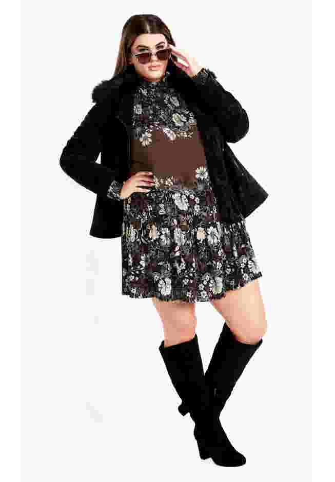 Cassia Puff Sleeves Ruffle Placement Dress image number 0