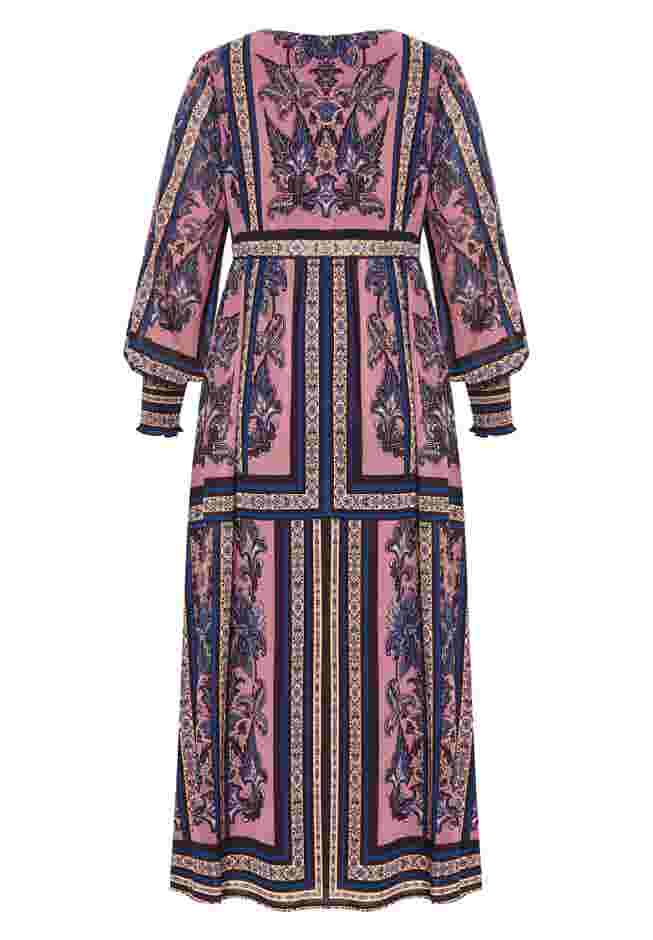 Serene Placement Sleeved Maxi Dress image number 4