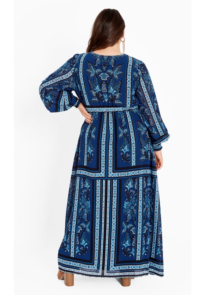 Serene Placement Sleeved Maxi Dress image number 2