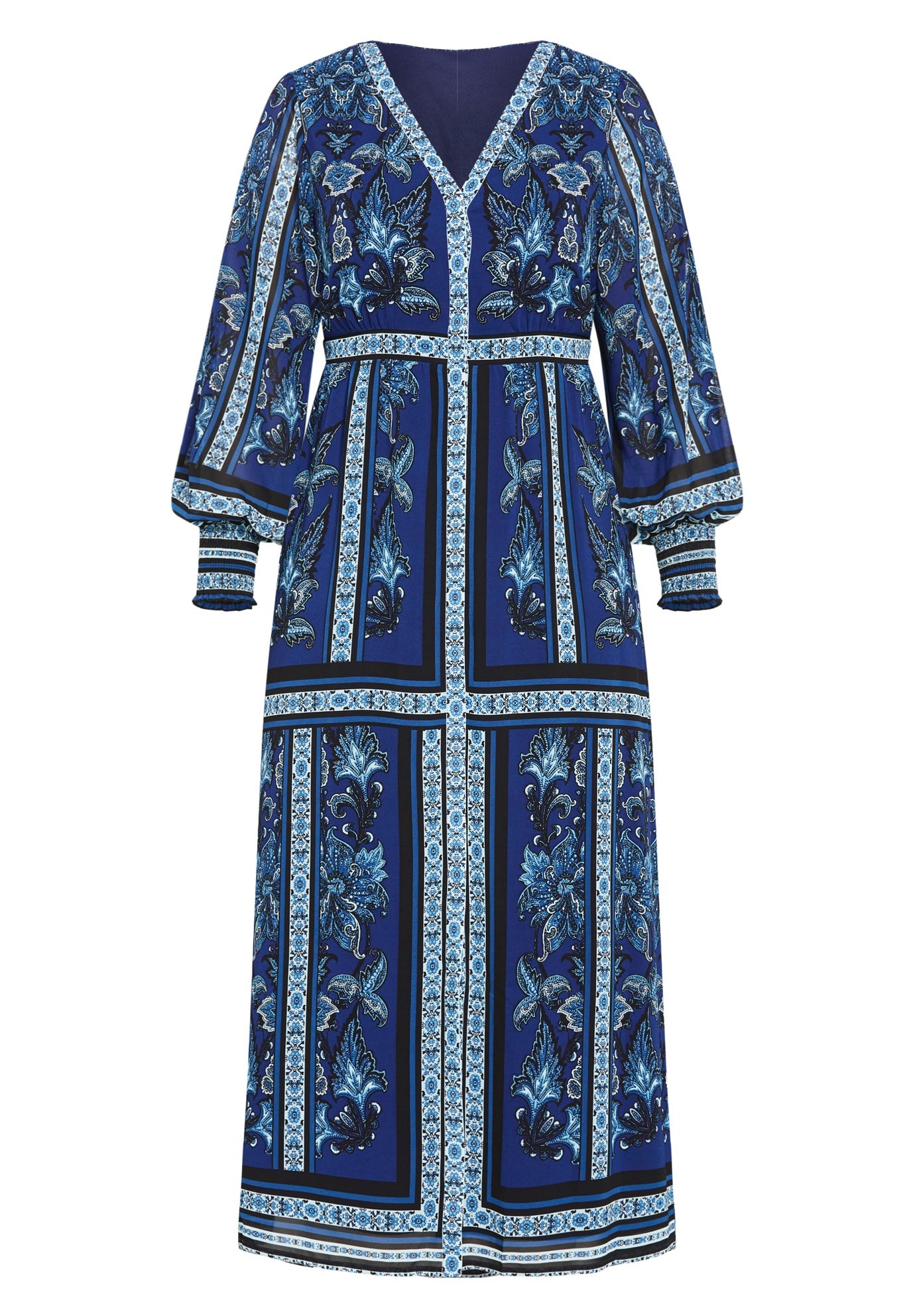 Serene Placement Sleeved Maxi Dress image number 3