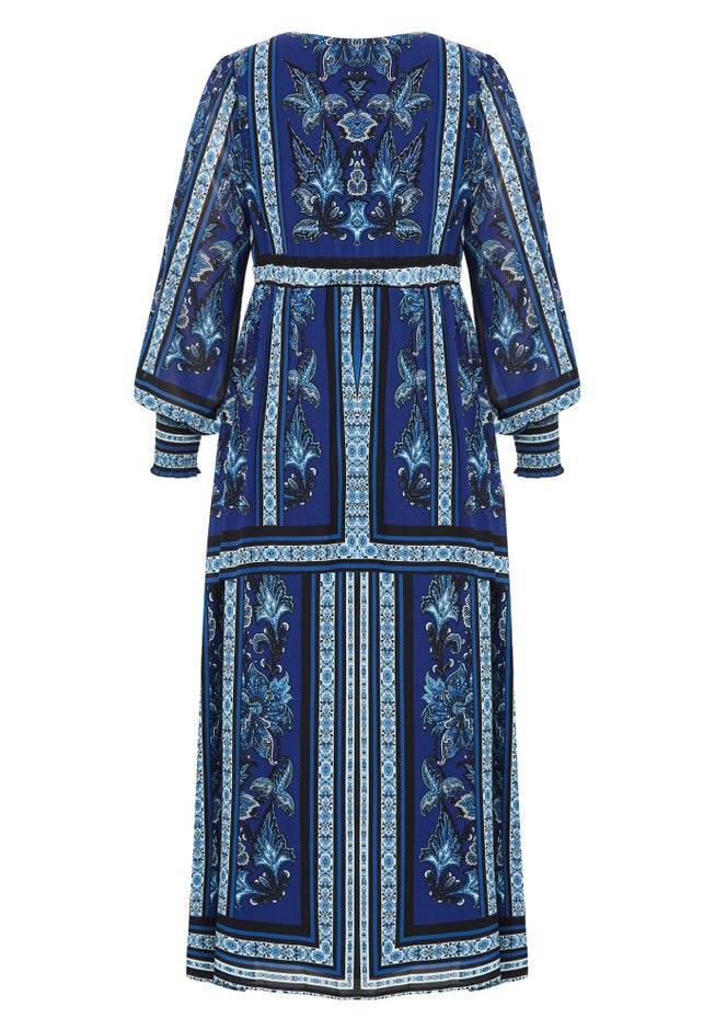 Serene Placement Sleeved Maxi Dress image number 4