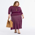 Striped Knit Midi Skirt image number null