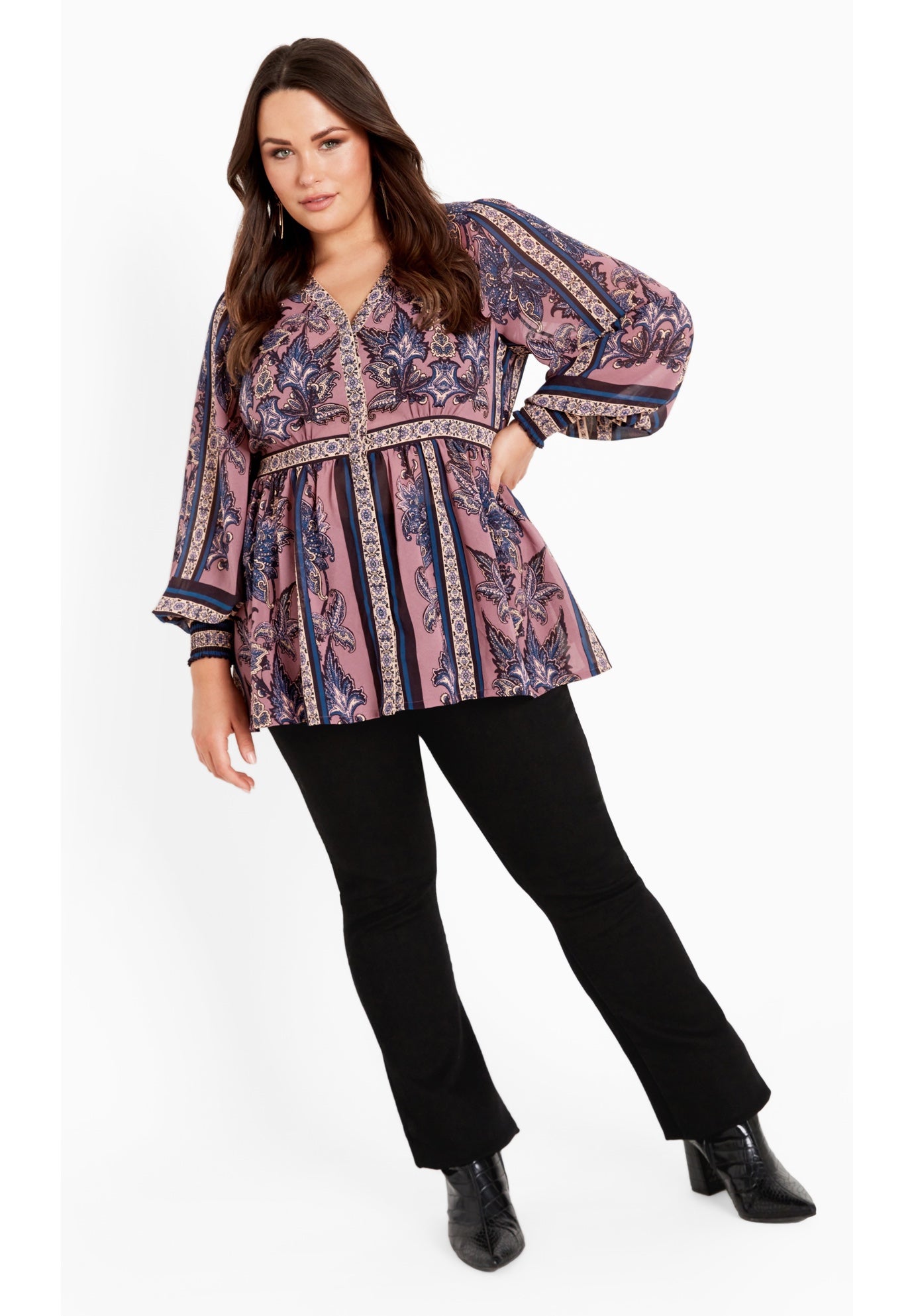 Serene Long Sleeve Placement Top image number 2