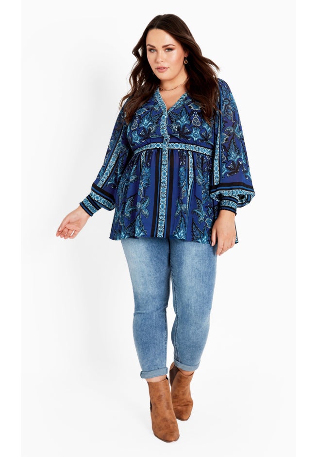 Serene Long Sleeve Placement Top image number 2