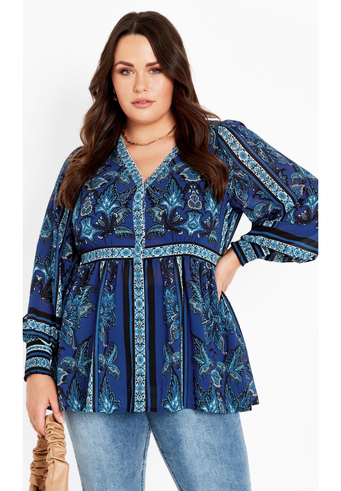 Serene Long Sleeve Placement Top image number 0