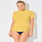 Chlorine Resistant Quick-Dry Side-Tie Short Sleeve Swim Tee Rash Guard image number null