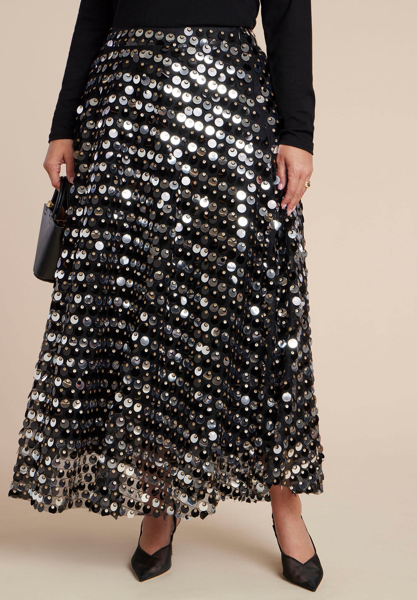 Sequin Paillette Full Skirt image number 1
